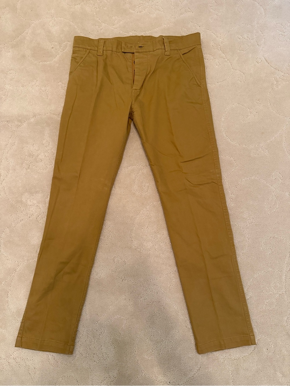 Canterbury Men’s Khaki Chino Pants – Size 36 – Mustard/Tan